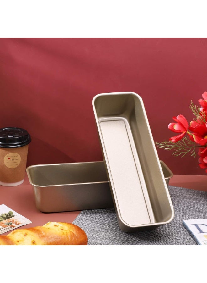 Long Loaf Pan, 12x4 Inch Rectangle Bread Loaf Pan Set of 2, Nonstick Bread Pans Carbon Steel Toast Pan Golden Cake Pan Loaf Baking Pans Bakeware for Oven Baking - Image 3